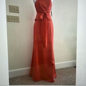 David’s Bridal 2 Piece Strapless Top & Long Skirt. NWT. Size 4. Prom
